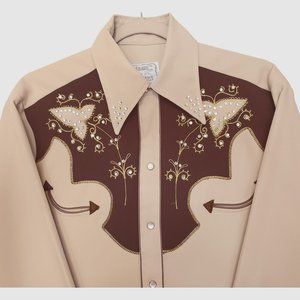 H BAR C vintage western unisex shirt featuring classic gold embroidery